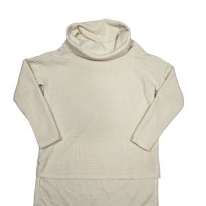 Lily Black Sweater Women's Size Small Ivory Cowl Neck‎ Pullover Ribbed High Low